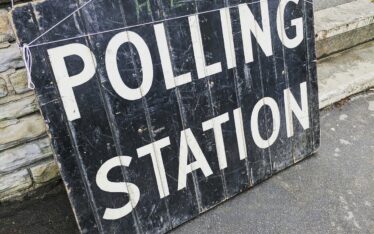 Polling Station sign.